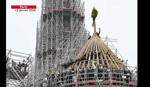 VIDÉO. Notre-Dame de Paris : un bouquet en guise de point final pour le chantier de la charpente