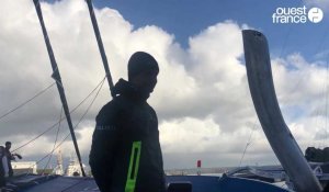 VIDÉO. Arkéa Ultim Challenge : les larmes de Tom Laperche lors de l'arrivée de son bateau à Brest