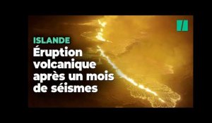 Les images spectaculaires de l'éruption volcanique en cours en Islande