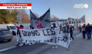 VIDEO. À Concarneau, ils manifestent pour dénoncer la fin de Via océan (ex-Saupiquet), 