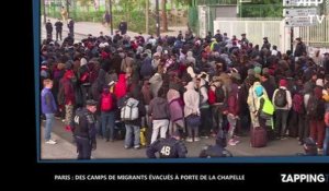 Paris : un camp de migrants évacué par les forces de l'ordre porte de la Chapelle (Vidéo)