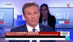 Emmanuel Macron élu président : "Je ne regrette pas mon choix", assure Nicolas Dupont-Aignan