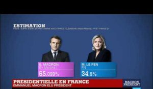 Présidentielle : au QG de Marine Le Pen, perdante de l'élection,  les militants chantent la Marseillaise