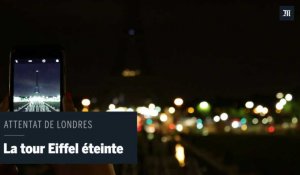 La tour Eiffel éteinte en hommage aux victimes de l'attentat de Londres
