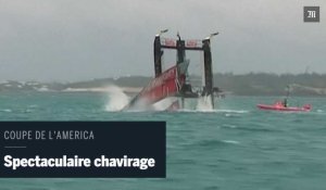 Le spectaculaire chavirage du bateau néo-zélandais en Coupe de l'America