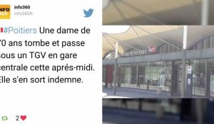 Poitiers: une dame de 70 ans passe sous un TGV et s'en sort indemne