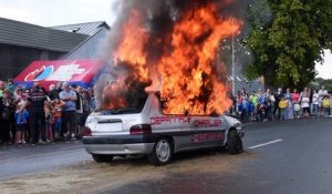 Philippeville: portes ouvertes chez les pompiers, le feu de voiture