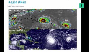 Les images de Irma, José et Katia rappellent étrangement la disposition de 3 ouragans de 2010
