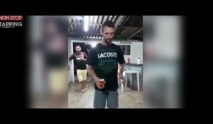 Un homme tente un backflip une bière à la main (vidéo)