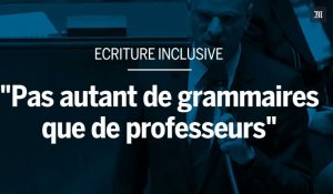 Le ministre de l'éducation, Jean-Michel Blanquer, critique l'écriture inclusive