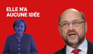 Opportuniste, sans idées, détachée du réel : ces attaques contre Angela Merkel que Martin Schulz va devoir assumer  