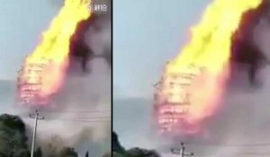 Un gigantesque incendie détruit une pagode chinoise de 16 étages