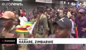 Scènes de liesse à Harare, la capitale du Zimbabwe, après la chute de Robert Mugabe