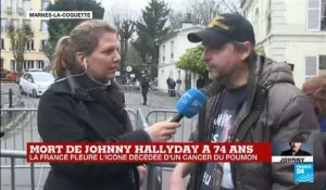 Mort de Johnny Hallyday : les fans du chanteur affluent à Marnes-la-Coquette