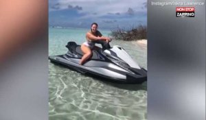 Iskra Lawrence : Très sexy, elle twerke sur un jet ski aux Maldives (Vidéo)