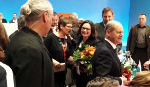 Andrea Nahles, première femme élue à la tête du SPD