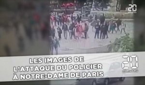Les images de l'attaque du policier à Notre-Dame de Paris