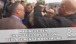 Marine Le Pen chahutée lors de son déplacement en Bretagne