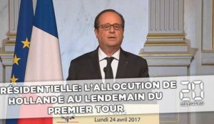Présidentielle: L'allocution de Hollande au lendemain du premier tour