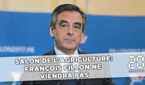Salon de l'agriculture: François Fillon ne viendra pas