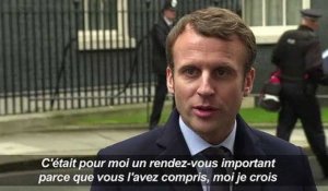 A Londres, Macron appelle les expatriés à rentrer en France