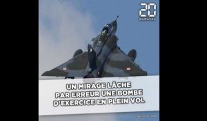 Un Mirage 2000D lâche par erreur une bombe d'exercice en plein vol