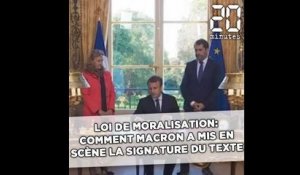 Loi de moralisation: Comment Macron a mis en scène la promulgation du texte