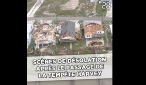 Scènes de désolation après le passage de la tempête Harvey au Texas