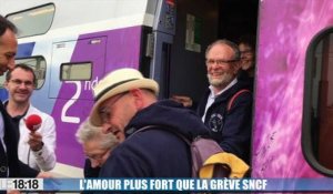 Le 18:18 - La belle histoire : l'amour plus fort que la grève SNCF