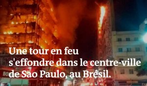 Brésil : une tour en feu s'effondre en plein centre-ville de Sao Paulo