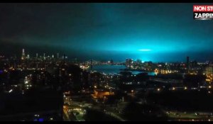 New York : des étranges lumières bleues dans le ciel étonne les habitants (vidéo)