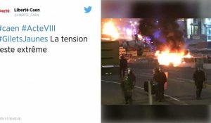 Affrontements entre Gilets jaunes et forces de l'ordre dans les rues de Caen, ce samedi