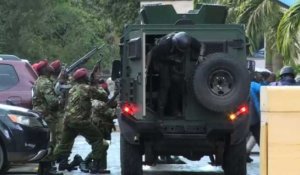 Les forces armées sur les lieux de l'explosion à Nairobi