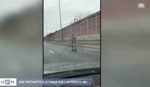 Un homme roule à 85 km/h en trottinette sur l'autoroute - ZAPPING ACTU DU 15/01/2019