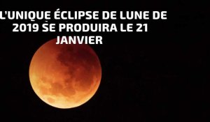 L'unique éclipse de lune de l'année se produira le 21 janvier