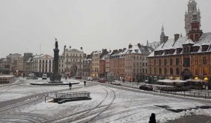 Tempête Gabriel : Neige sur le centre ville de Lille