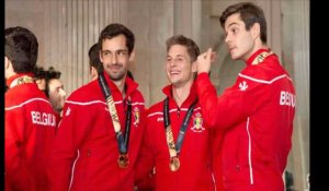 Les Red Lions, champions du monde de hockey, fêtés à Bruxelles