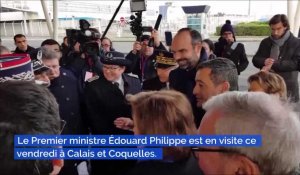 Plan Brexit : Le premier ministre Edouard Philippe en visite au Tunnel sous la Manche à Calais