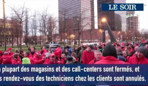 Grève chez Proximus :  1500 grévistes devant les tours de l'entreprise