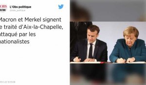 Emmanuel Macron et Angela Merkel accueillis par des huées à Aix-la-Chapelle