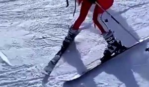 Nabilla s'essaie au ski