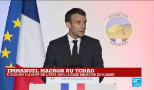 Revivez le discours d'Emmanuel Macron devant les troupes françaises au Tchad