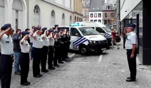 Hommage des policiers de Namur à leurs collègues de Liège
