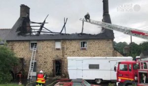 Une maison détruite par la foudre à Coglès