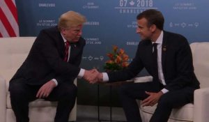 G7: Macron et Trump se félicitent de progrès sur le commerce