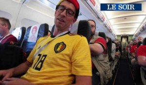 Les supporters des Diables rouges dans l'avion pour Sotchi
