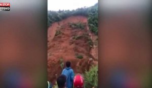 Vietnam : Deux ouvriers emportés par un énorme glissement de terrain (Vidéo)