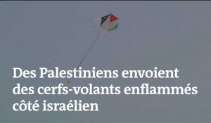 Des Palestiniens envoient des cerfs-volants enflammés côté israélien