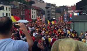 Ecran géant à Charleroi: les Belges en quarts