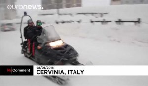 En Italie, de la neige jusqu'aux oreilles